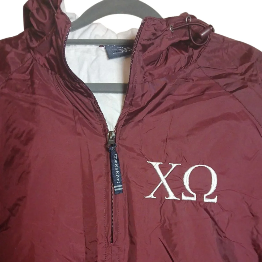 Charles River Apparel‎ Maroon Windbreaker Sz L - Picture 5 of 8